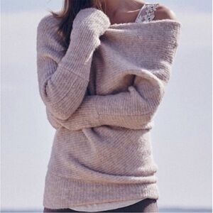 Anthropologie Moth Lavender Caya Draped Pullover Sweater Wool Blend Size Small